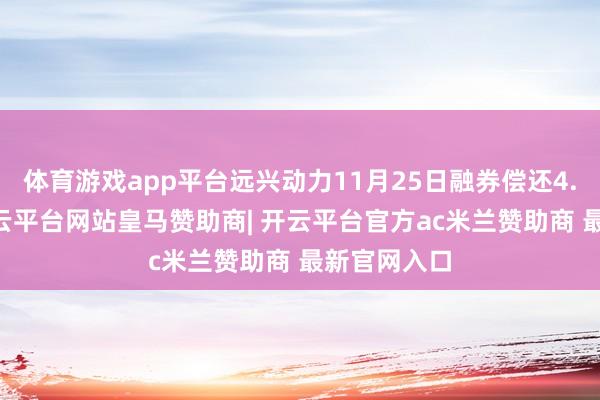 体育游戏app平台远兴动力11月25日融券偿还4.00万股-开云平台网站皇马赞助商| 开云平台官方ac米兰赞助商 最新官网入口